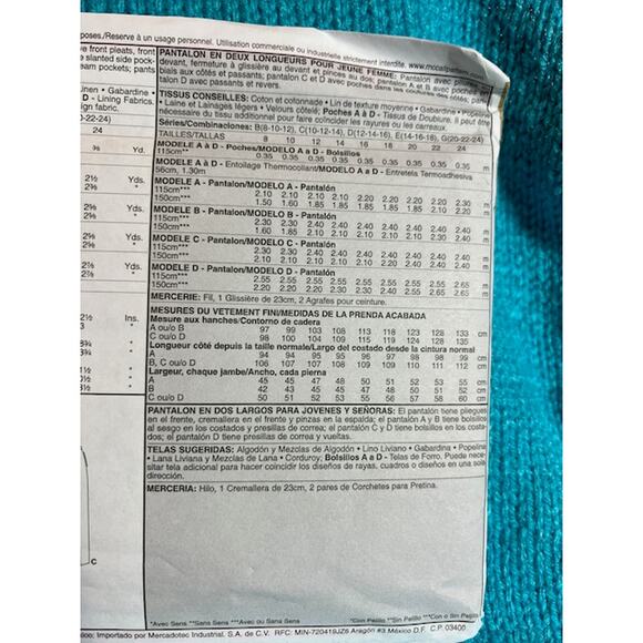 McCalls Sewing pattern 4459 pants pleat front dress - Picture 5 of 5